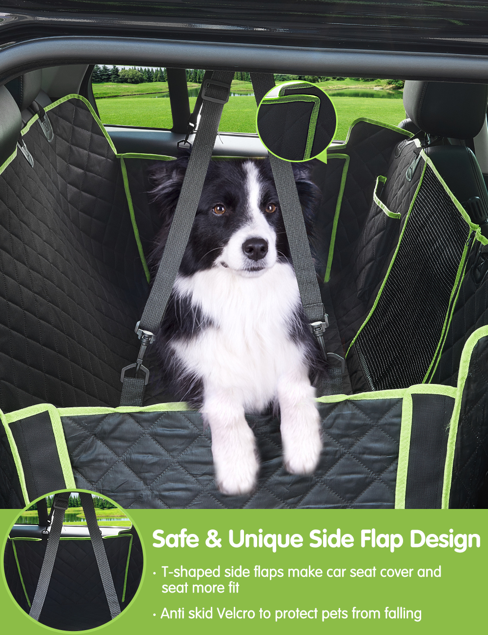 Dog Seat Cover for Back Seat - Nonslip Car Seat Protector for Dogs, 100%  Waterpr