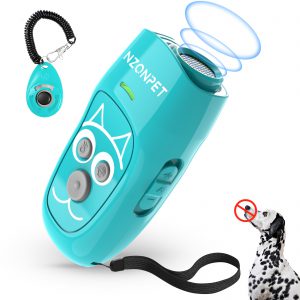 nzonpet Anti Barking Device, Ultrasonic 3 in 1 Dog Barking Deterrent Devices, 3 Frequency Dog Training and Bark Control 16.4Ft Range Rechargeable with LED Light and Wrist Strap - MARRS Green