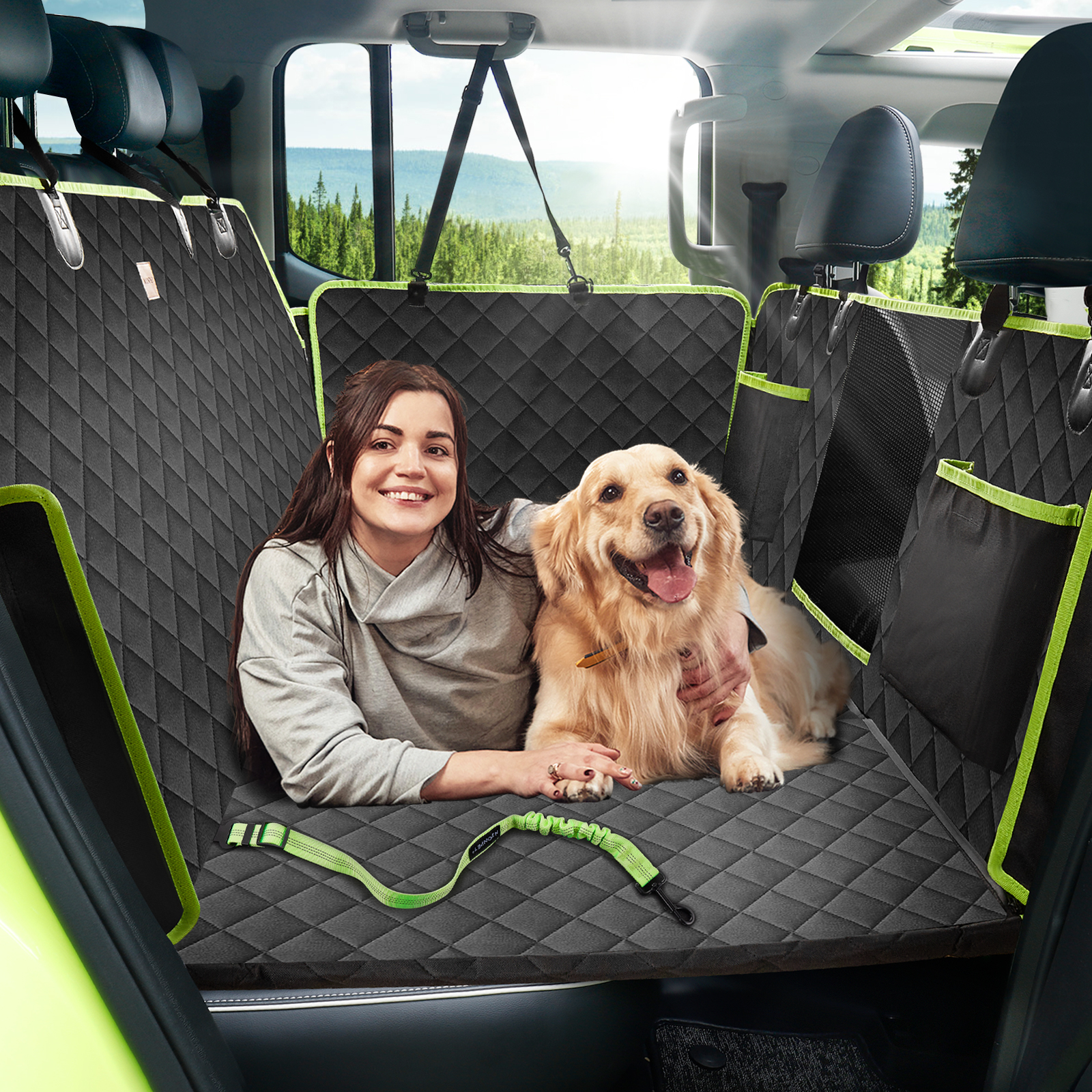 Dog Seat Cover for Back Seat - Nonslip Car Seat Protector for Dogs, 100%  Waterpr